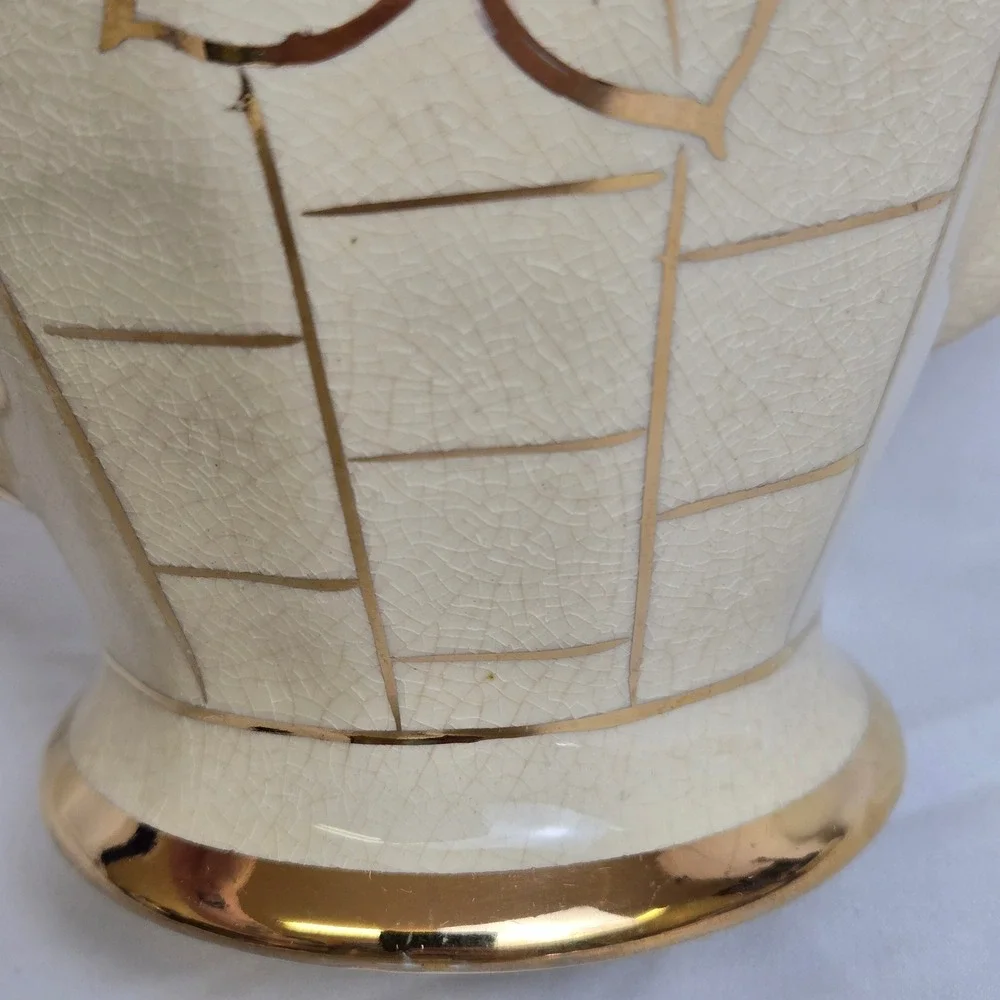 Price Bros Teapot Cream Gold Floral Design England 676 Vintage READ